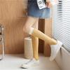 Spring And Summer White Grid Socks Women'S Medium Tube Socks Japanese Cute Lolita Jk Calf Pile Stockings