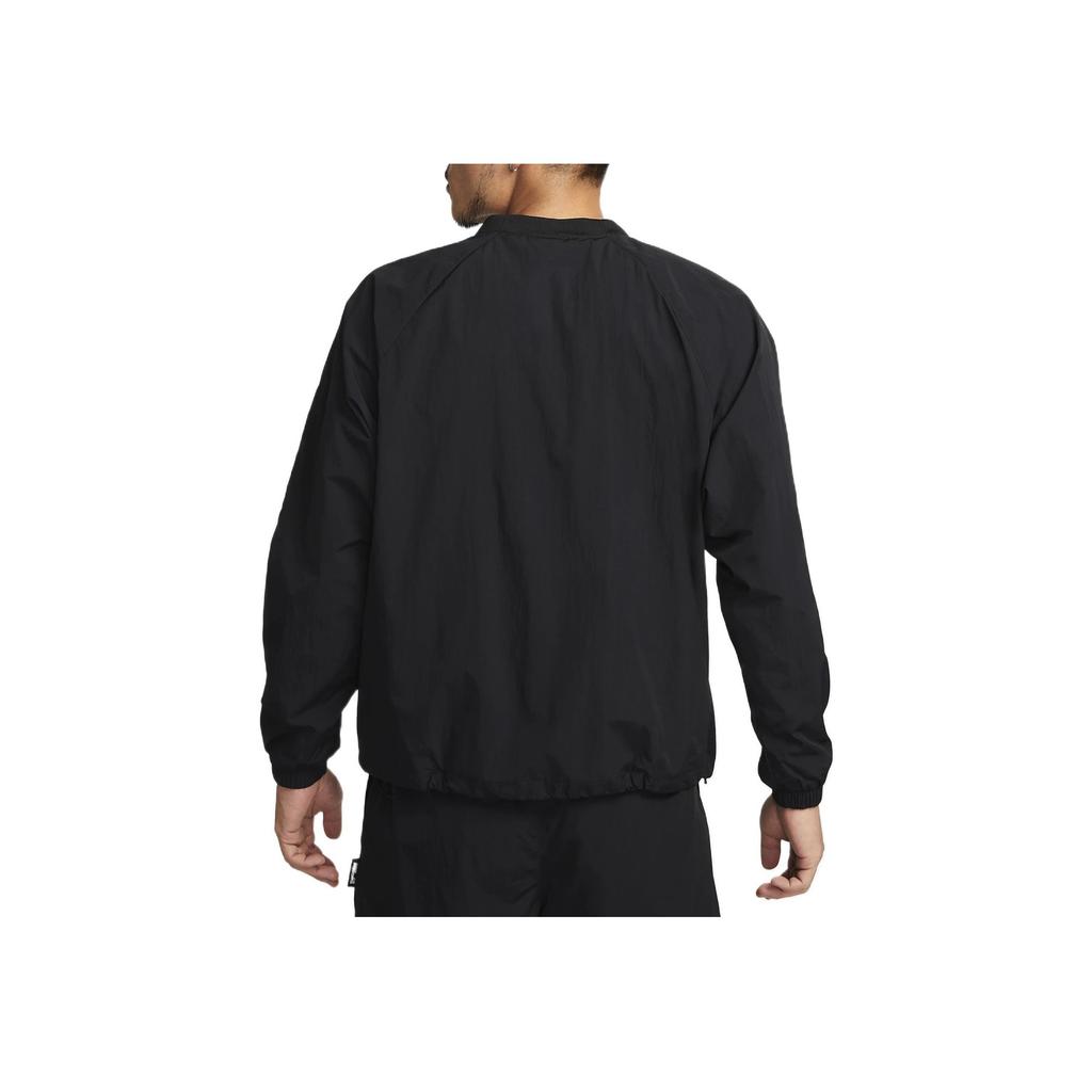 Nike Спортивная одежда Тканая куртка Big Swoosh (Азия) Черная/белая мужская уличная одежда DX0661-010