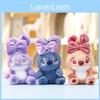 Stitch Plush Keychain With Bow Decoration And Embroidery Design For Bags And Collectors