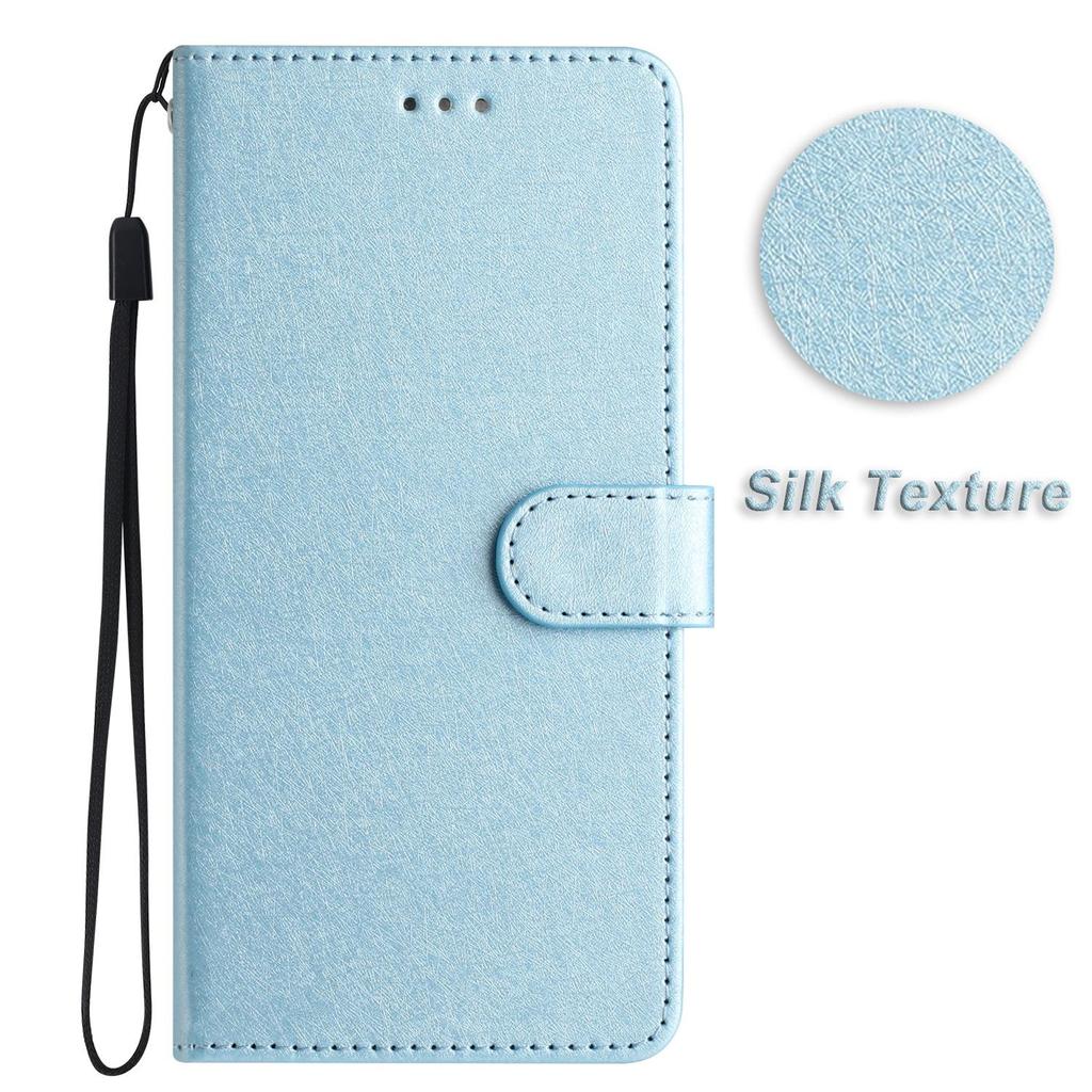 Classics Smooth Silk Leather Phone Wallet Case Book Kickstand For iPhone Samsung Xiaomi Redmi Google Moto Pro Solid Girls Magnetic Card Flip Cover Bag