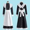 Women Men Maid Outfit Anime Long Dress Black and White Apron Dress Lolita Dresses Cosplay Costume