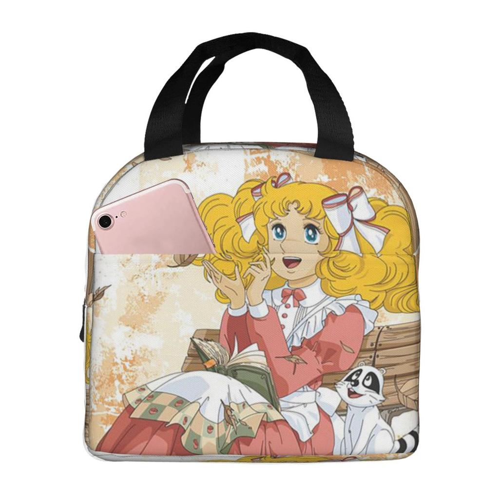 Candy Candy Anime Insulated Lunch Bag for Women Kids Portable Food Boxes Thermal Lunch Box Tote