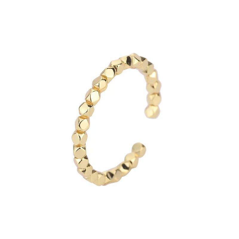 Несколько колец Женский дизайн ручной работы Геометрическая режущая поверхность Ромб Маленький квадрат Открытое кольцо на указательный палец