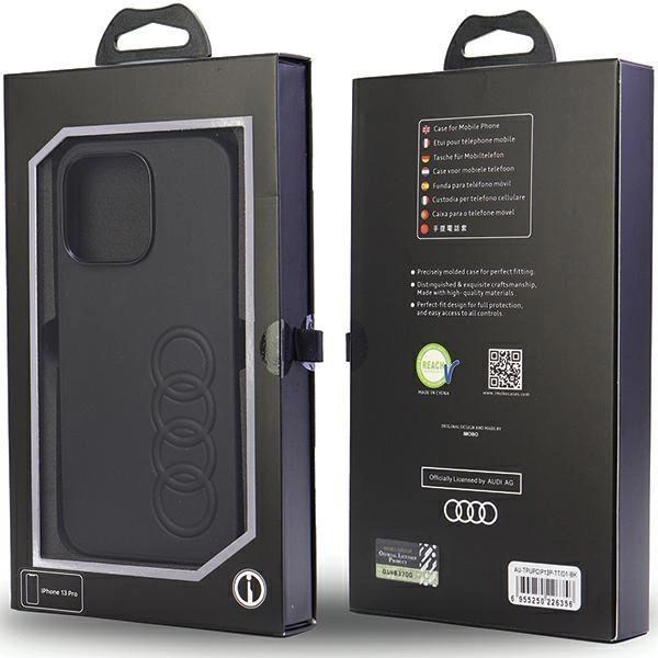 Etui Audi Synthetic Leather Na Iphone 13 Pro / 13 - Czarne Au-Tpupcip13P-Tt/D1-Bk