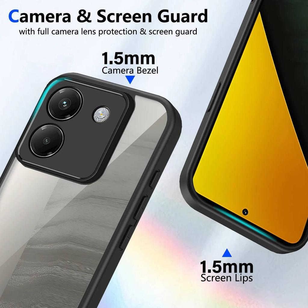 For Poco M7 Pro 5G Plus PocoM7 4G Case Shockproof Bakc Transparent Hard Protective Bumper Thin Cover For POCO M7 Case