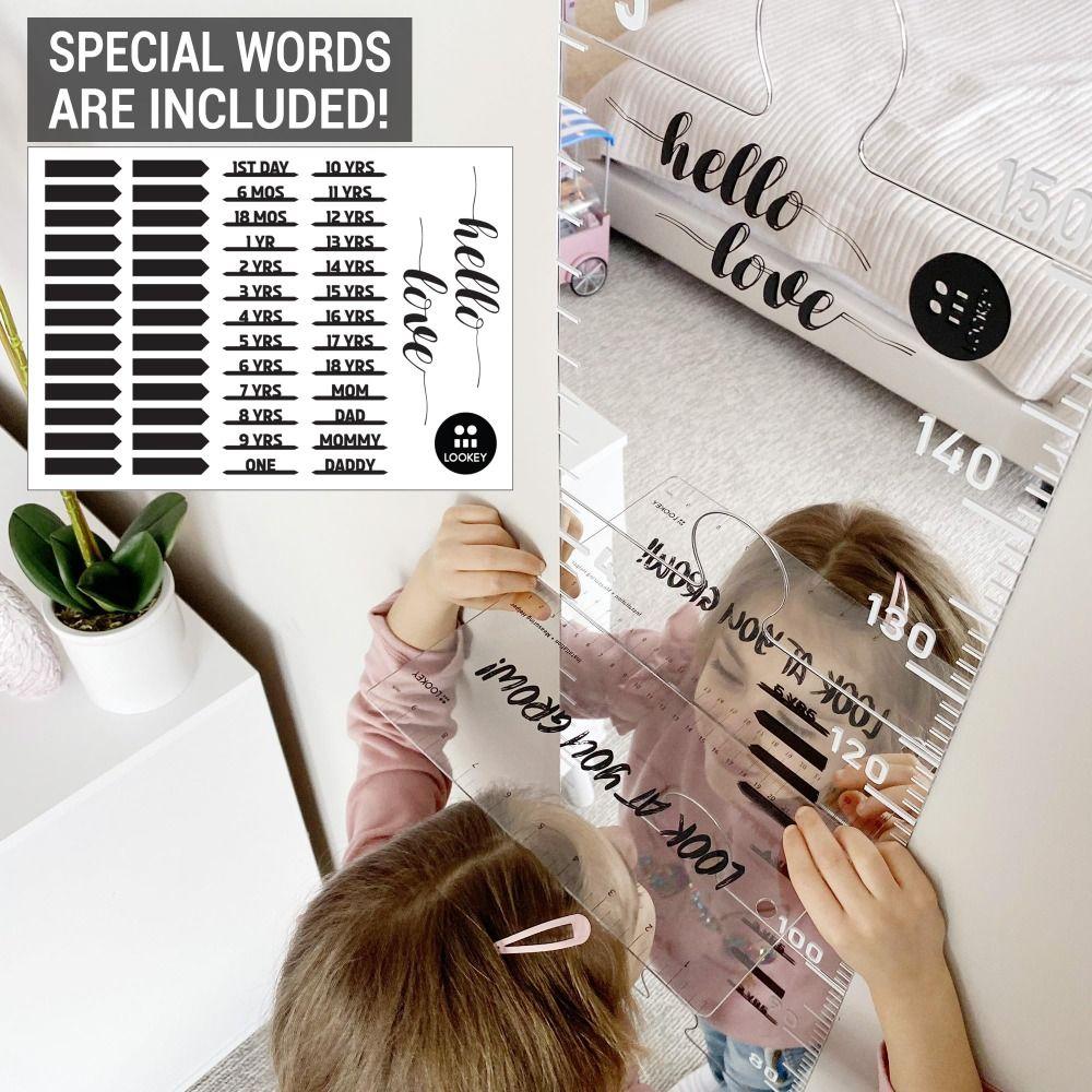 Foldable Growth Chart Mirror for Wall 3 In 1 Puzzle Mirrors Gifts Growth Chart Mirror