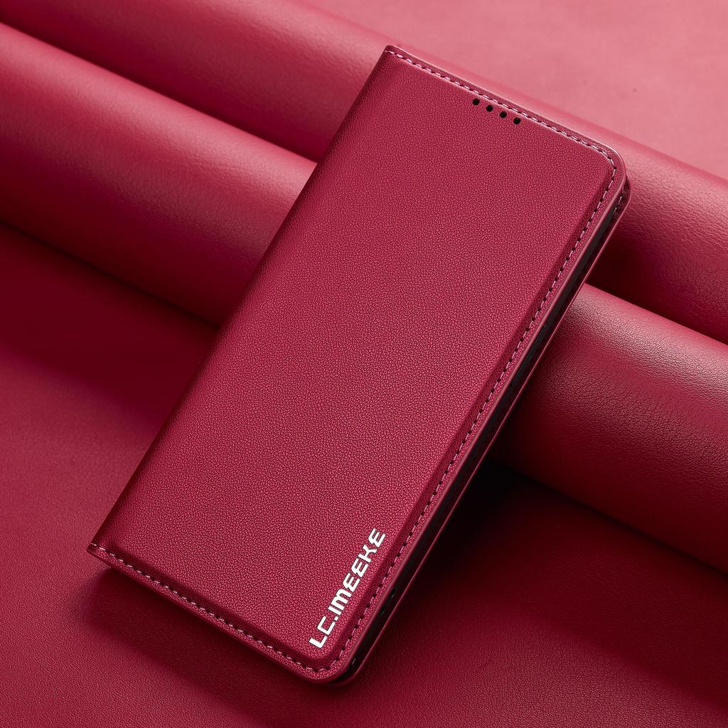 Прочный Кошелек-книжка с Магнитными Слотами для Карт из Кожи для iPhone 16 Pro Max 16E 15 14 13 12 11 Флип Тонкая Сумка Бизнес Карманный Чехол