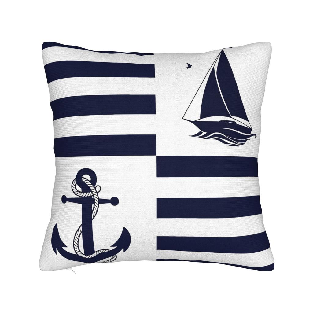 Nordic Dark Blue Nautical Collection Pillow Cover Custom Cushion Cover Funny Pillow Case For Living Room Chair