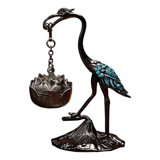 Курильница для благовоний в виде птицы лотоса, цинковый сплав, ароматерапевтический диффузор, винтажная подвесная курильница для благовоний в виде птицы лотоса для домашнего офиса, спальни, комнаты для йоги