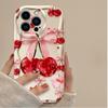 Милый красный вишневый бабочка 3D волна чехол для телефона для iPhone 17 Air 16 15 14 Plus 13 12 11 Pro Max 16E XR XS X 7 8 Силиконовый чехол