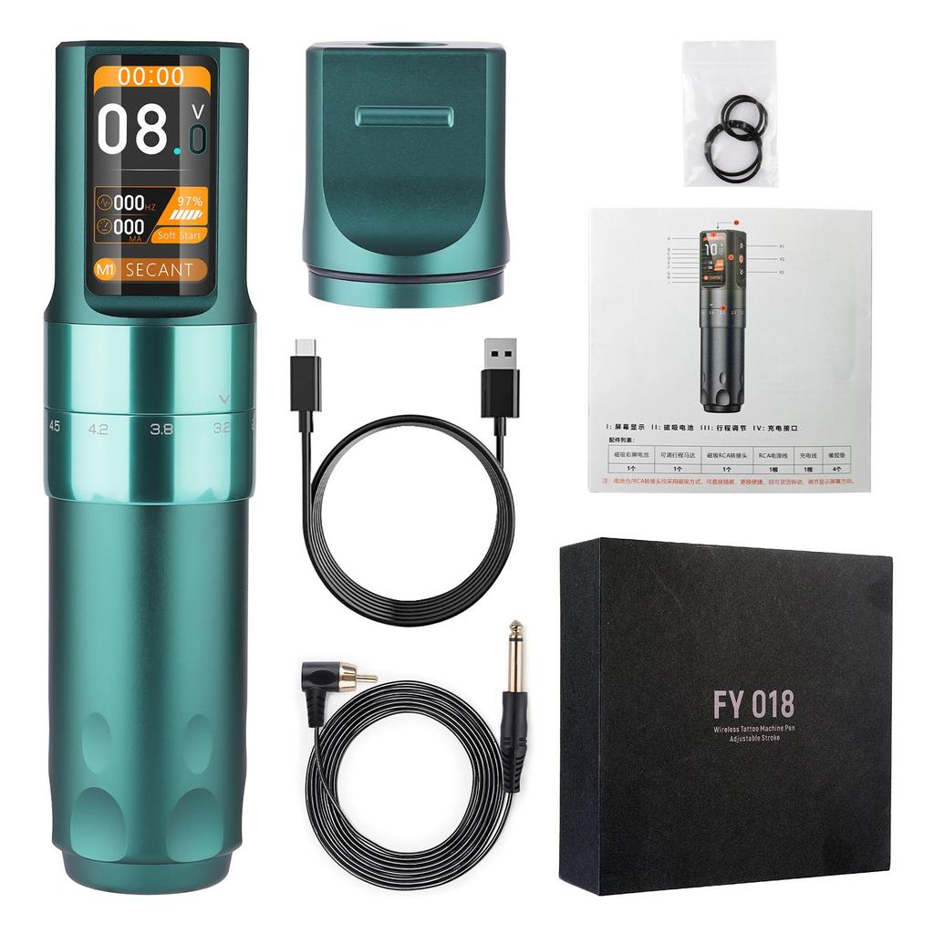 Беспроводная машина для татуировки Бесщеточный двигатель Роторная ручка для татуировки Аккумулятор 2000 мАч 6-я передача Регулируемый ход ЧПУ IPS HD-экран для инструментов для перманентного макияжа