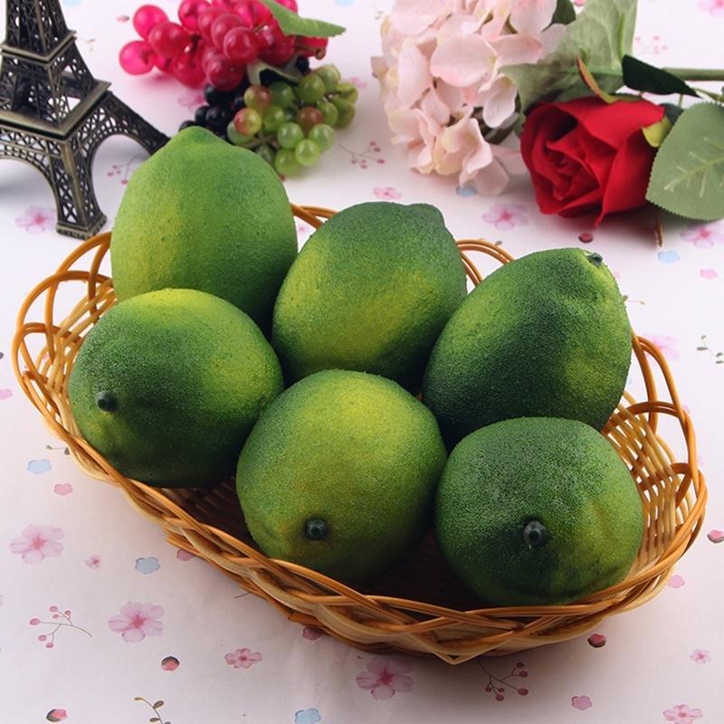 3Pcs Lemon Artificial Fruit Fake Theater Prop Staging Home Decor Faux Lemons
