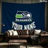 Custom Name Seattle Seahawks Printed Tapestry – Wall Hanging for Bedrooms, Dorms, and Home Decor