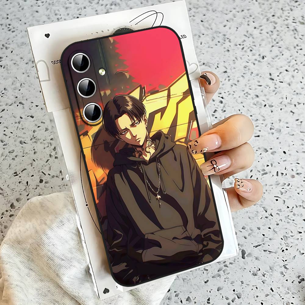 L-Levi Ackerman Attack On Titan-S Phone Case For Samsung Galaxy S25 S24 S23 S22 S21 FE Plus Ultra A13 A20 A32 A70 Black Cover