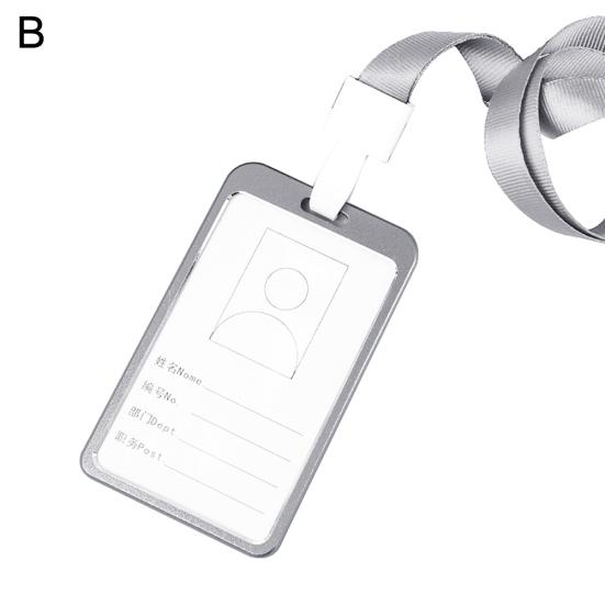 Вертикальный держатель для бейджа из алюминиевого сплава с рабочим именем и шнурком