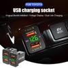 LED Car Accessories Power Adapter For Toyota Dual USB 12-24V Voltmeter QC Car Socket Charger Quick Charge For Mobile Phone