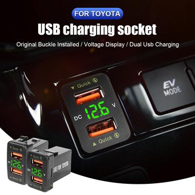 Для Toyota Corolla Yaris Chr Auris RAV4 12 В USB зарядные устройства 3.0 адаптер питания разъем светодиодный индикатор вольтметр тест автомобильные аксессуары