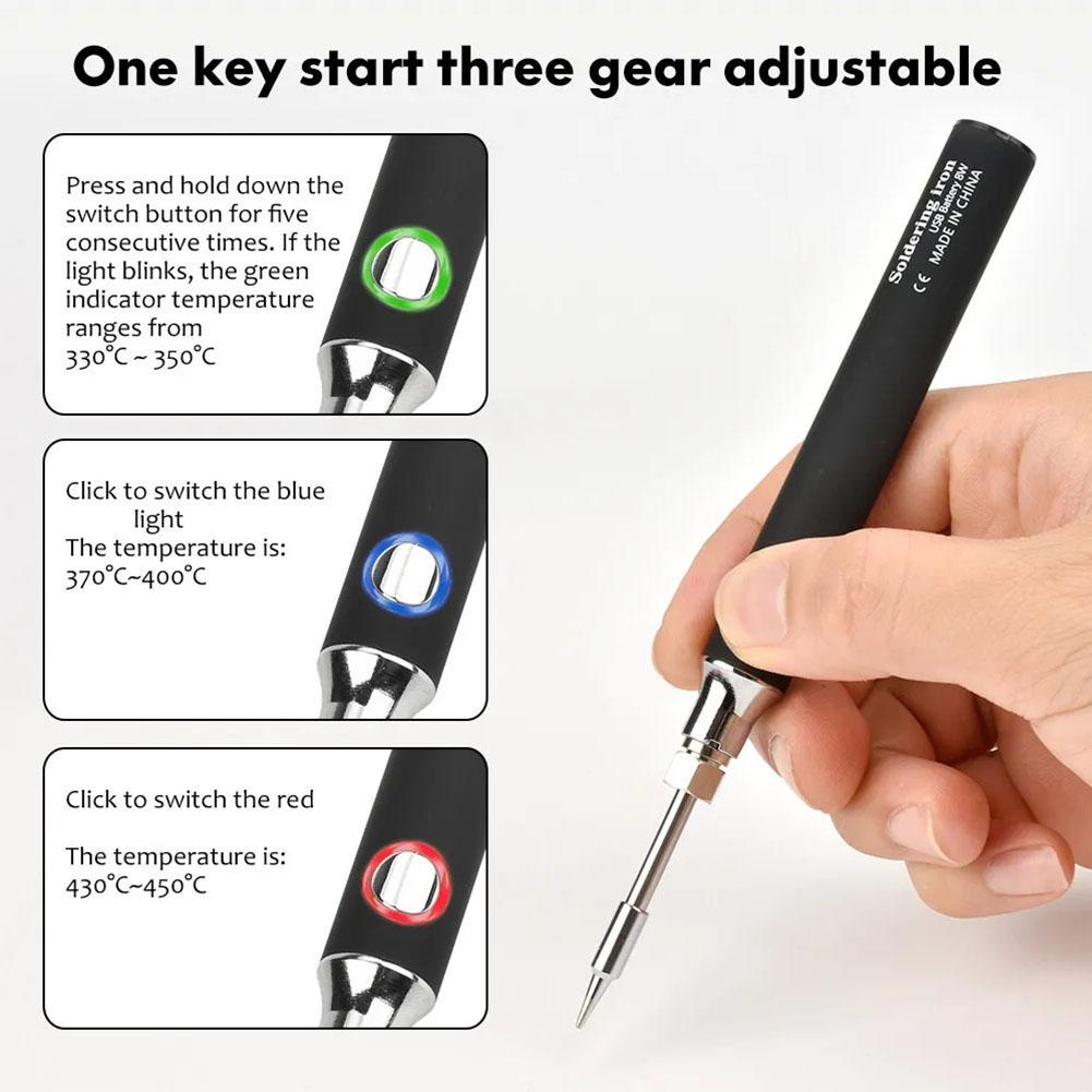 5V USB Soldering Iron Professional Electric Heating Gear Maintenance Adjustable Portable Pen Mini Soldering House Tool Tool S2Y6