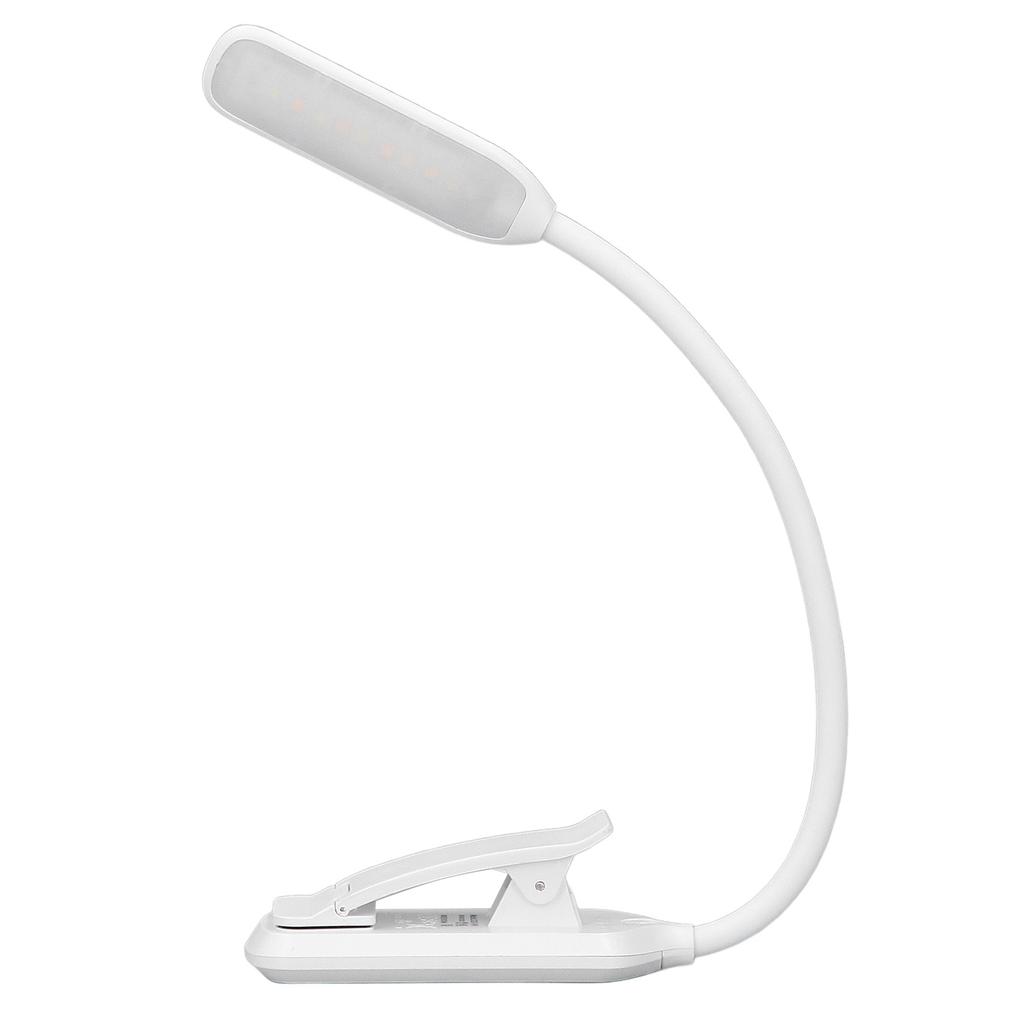LED Desk Lamp Clip Design Three Level Adjustment Mini Foldable White USB Touch Table Light