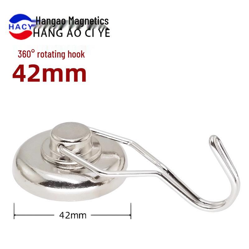 Магнитный крючок-вешалка из неодимового железа и бора, металлическая магнитная присоска E16, установка без сверления.