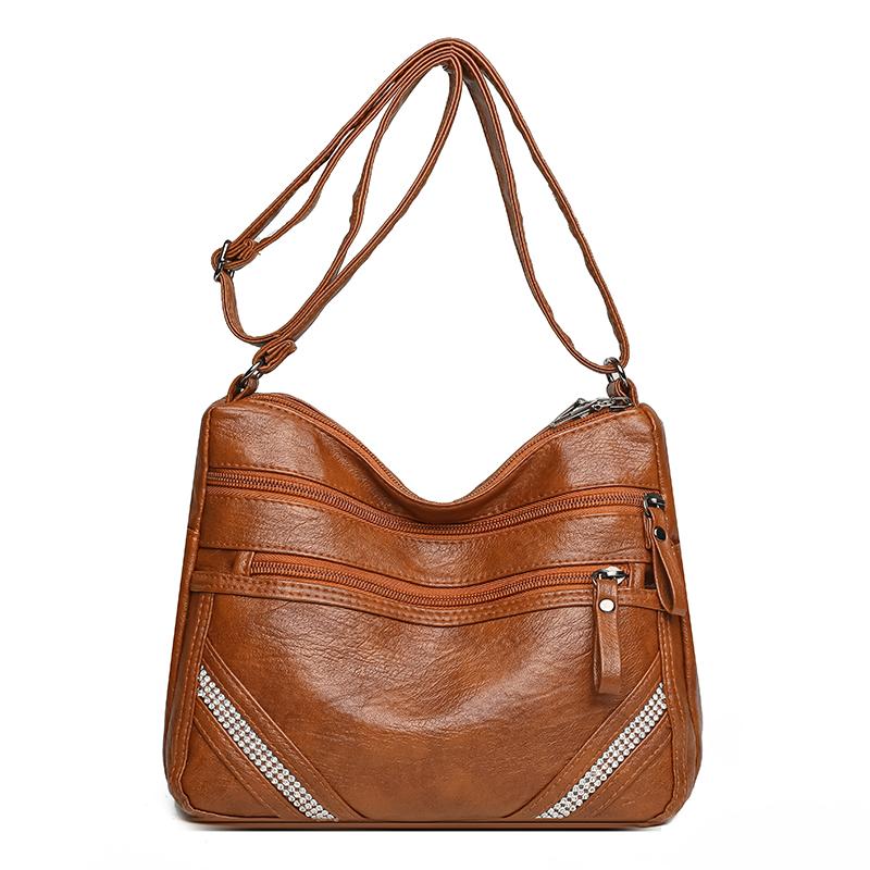 Женская сумка многослойная сумка для мамы ретро большая вместительная сумка через плечо