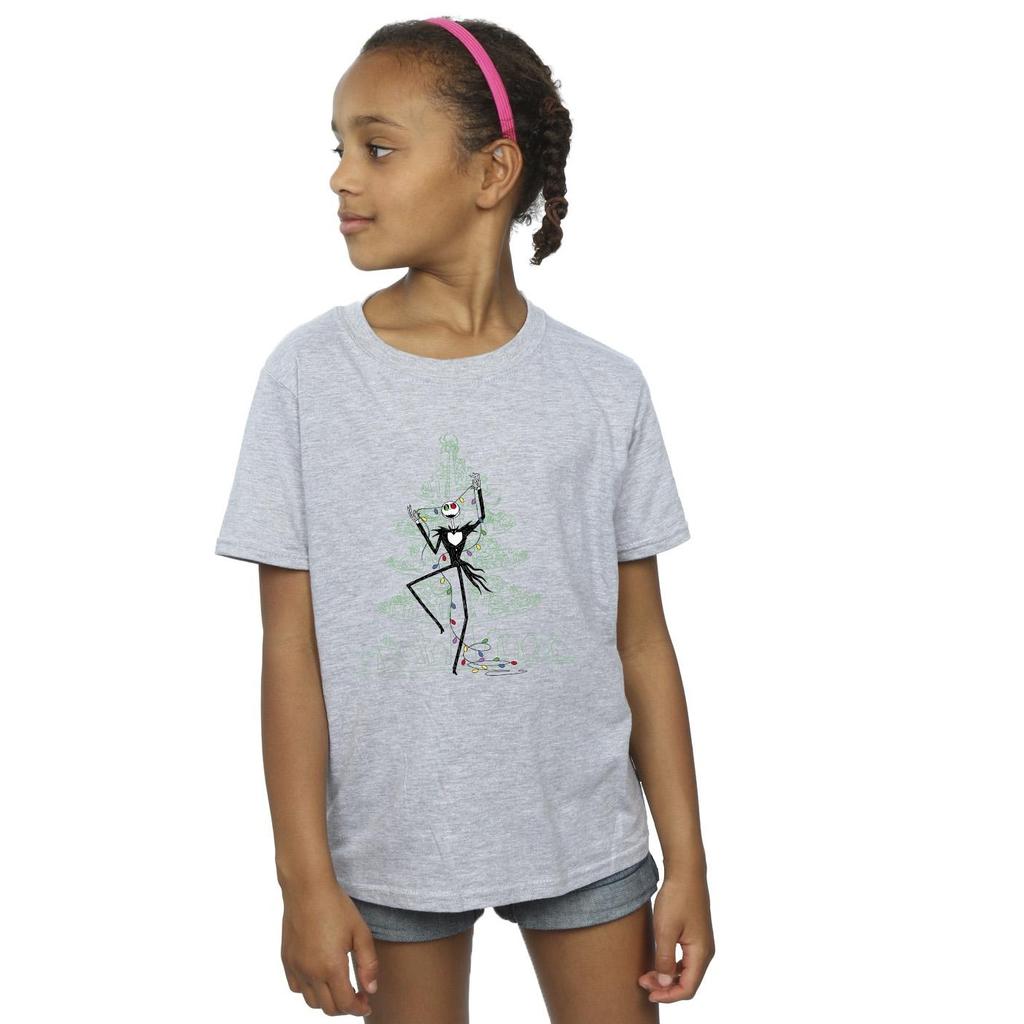 Disney Girls The Nightmare Before Christmas Tree Green Cotton T-Shirt