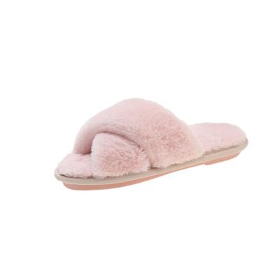 Зимние женские домашние тапочки из искусственного меха, модная теплая обувь, женские слипоны на плоской подошве, женские шлепанцы, черные, розовые, уютные домашние меховые тапочки