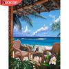 HUACAN Алмазная картина Приморский полный квадратный дрель Алмазная вышивка Пейзаж Пляжная мозаика Хобби и рукоделие Летняя настенная живопись