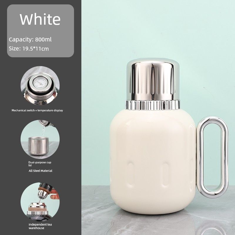 Large Capacity Thermos Cup Ikea 316 Stainless Steel Thermos Pot Household High-End Mechanical Temperature Display Teapot Warm Water Kettle