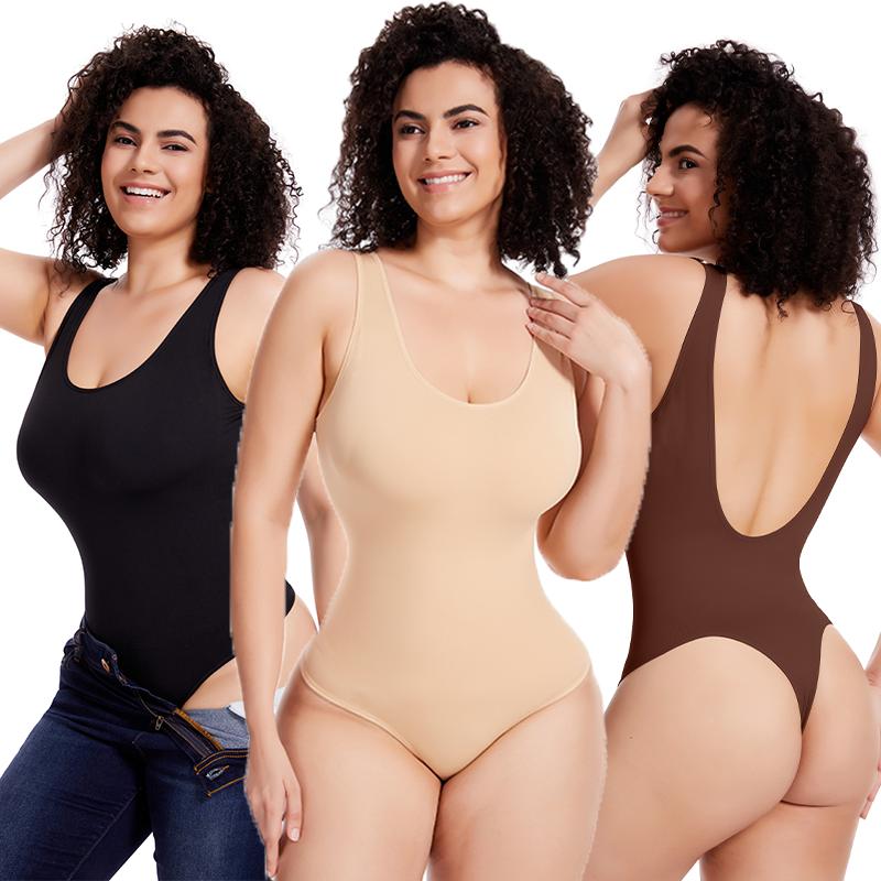 Bodysuit Shapewear Thong Women Backless Full Body Shaper Tummy Control Slimming Sheath Butt Lifter Push Up Abdomen Shapers