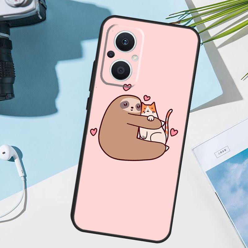Cute Lovely Cozy Sloth Animal Cover For OPPO Reno 7 8 Lite 10 12 13 14 Pro 11 F 12F 13F 14F OPPO Find X8 X5 X6 X9 Pro Case