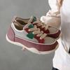 2024 New Fashion Casual Vulcanized Shoes Color Matching Mesh Lace-up Breathable Low-top Women's Sports Shoes Zapatos De Mujer