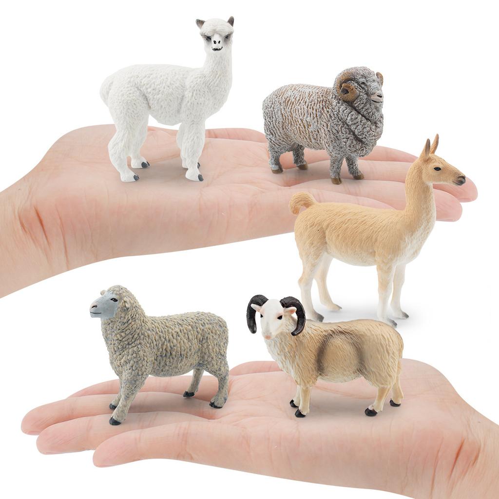 Simulation Farm Animal Sheep Model 7 Alpaca Sheep Pan Horned Goat *** Static Ornament Toys