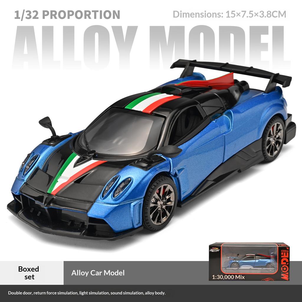 1:32 Масштабная литая модель спортивного автомобиля Pagani Imola Roadster со звуком и светом Детская игрушка Подарок мальчику на день рождения