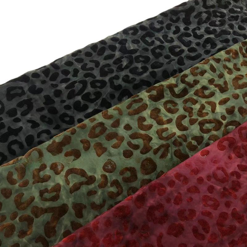 Эластичная бархатная ткань с леопардовым принтом, тай-дай, жаккардовая ткань с флоком, африканский жаккард для шитья платья ципао, ширина 160 см