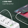 2500 Вт Электрический 4-х розеточный + 4 USB-удлинителя, удлинитель 3,4 А 5 В, шнур для вилки США/Великобритании, 4 розетки, адаптер для электрических розеток, белый, AC100-250 В, 50-60 Гц