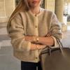 Отпуск Пуговичная Шерстяная Рубашка Куртка Свитер Женский 2025 Осень и Зима
