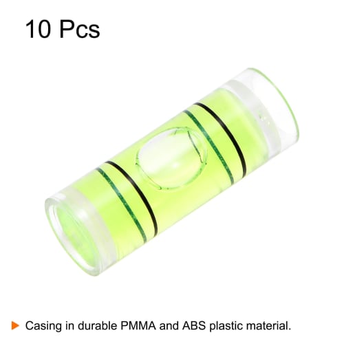 uxcell Cylindrical Bubble Levels, 9x25mm, Mini Bullseye Levels for Leveling Camera Tripods, Telescopes, Workshops, Turntables, and Picture Frames, 10-