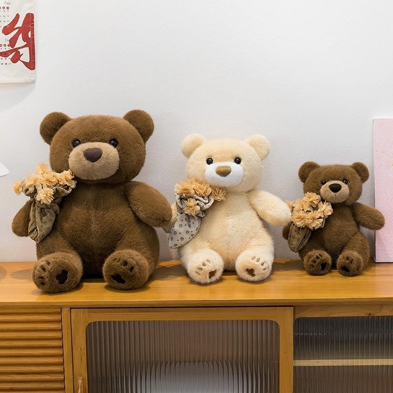 Плюшевая игрушка Медвежонок Для подарка на День святого Валентина Девочке Мальчику Детям Мягкий Короткий Плюш