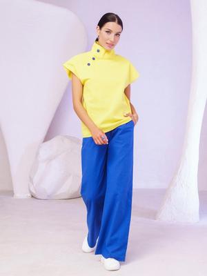 Хлопковый брючный костюм с блузой ISSA Plus