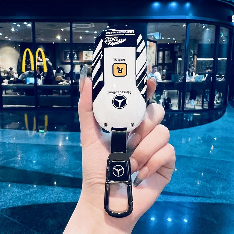 SFX1 Car Key Case Cover for Mercedes Benz 2022 C S Class W206 W223 S350 C260 C300 S400 S450 S500 TPU Shell Fob Holder Protector