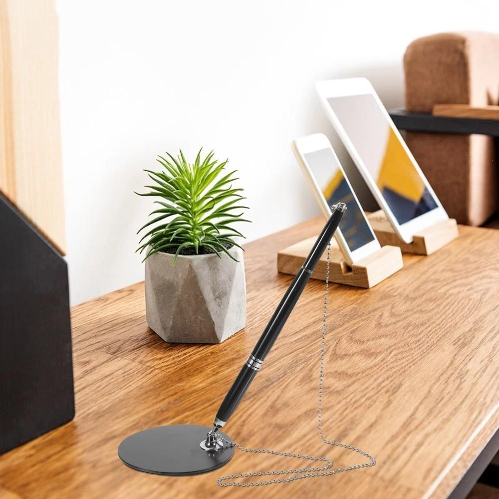Fixed Chain Signature Pen Rotating Design Security Pen Security Design Sticky Desk Pen Office Use