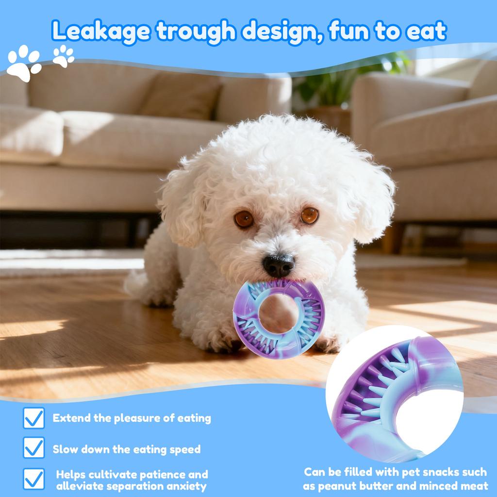 3Pcs Pet Dog Chew Toys Natural TPR Rubber Teeth Cleaning Grinding Non Toxic Toys 3 Shapes for Small Dog Chewing and Training