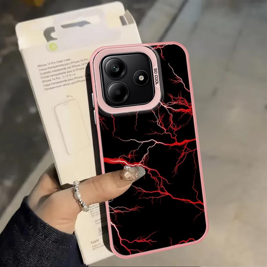 Задняя крышка-чехол для телефона для Xiaomi Redmi 9T 12C Note 9 10 A1 A2 Plus 9C 13C K60 A5 10C 14C Красная Молния