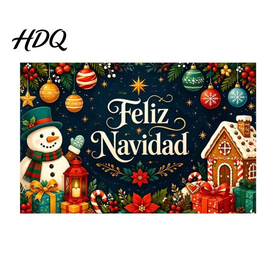 Высококачественный печатный фон Feliz Navidad Фон для рождественской фотосессии на испанском языке Баннер Декоративная ткань Новогодний Рождественский Праздничный Вечеринка