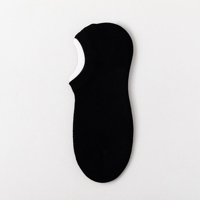 Носки мужские сетчатые летние однотонные короткие носки хлопковые не сползают с пятки силиконовые тонкие секционные антибактериальные против запаха невидимые носки-лодочки