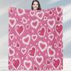 Pink HeartPattern Blanket Cheerful Soft Throw for Rooms with Floralheart Designs Ideal for Lively Charming Home Decor
