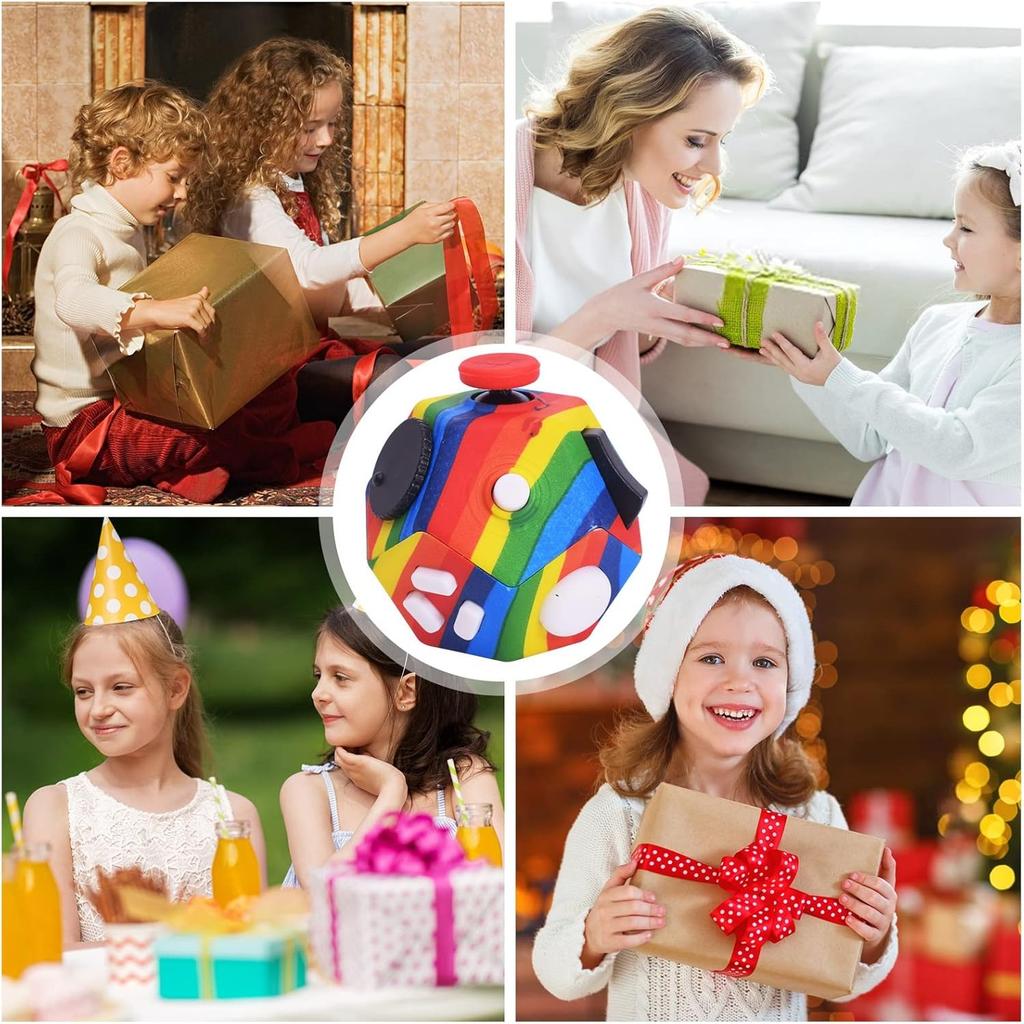 Маленькие игрушки-фиджет, 12-гранные кубические игрушки для детей и взрослых с тревогой, СДВГ, аутизмом и снятием стресса