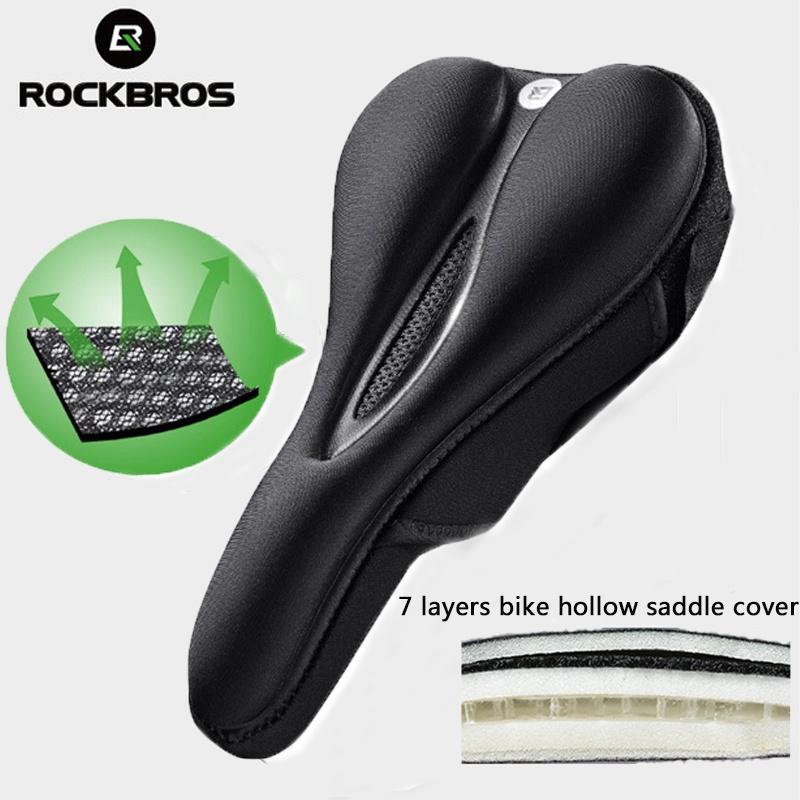 Gel bicycle seat cover with memory foam, size M - black