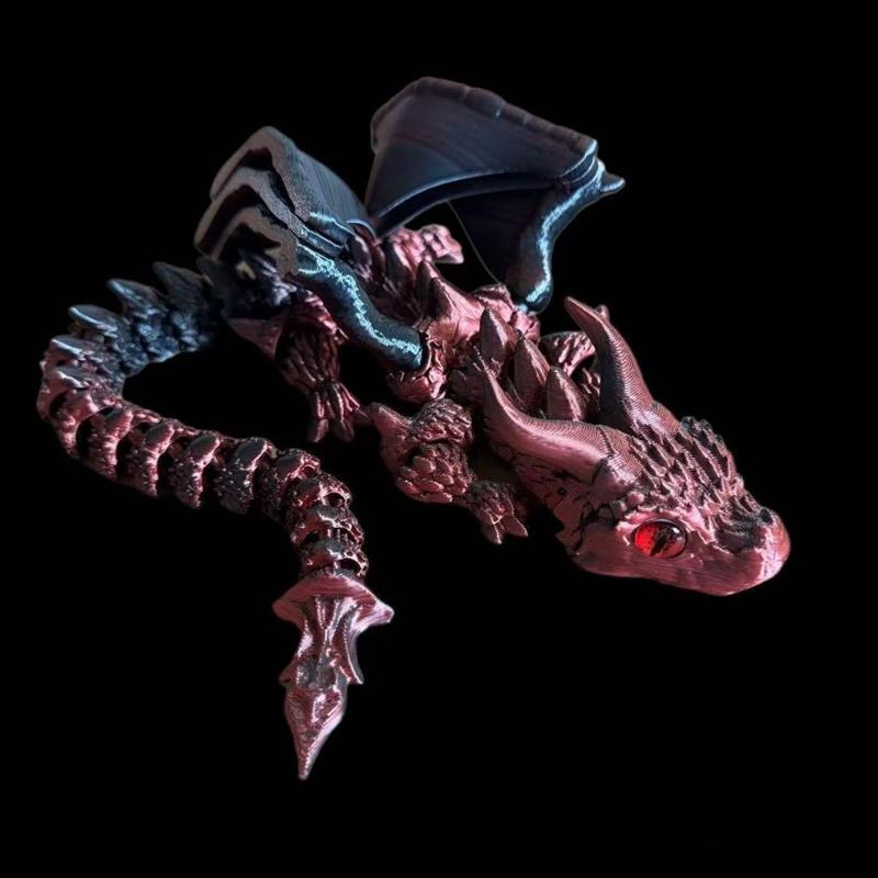 Новый 3D-печатный виверн-дракон с крыльями, модель-симуляция, подарок, шарнирные драконы, драконы-антистресс, настольные украшения